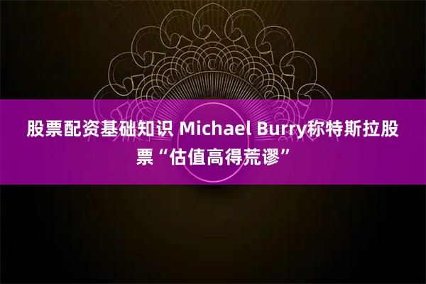 股票配资基础知识 Michael Burry称特斯拉股票“估值高得荒谬”